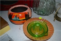 Green Juicer, Pottery & Bowl