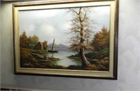 Large Oil on Canvas, Signed W. Morris, 41" x 30"