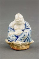 Chinese Old Blue and White Porcelain Happy Buddha