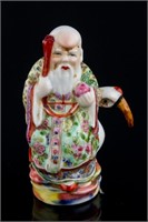 Chinese Famille Rose Porcelain Shou Xing Statue