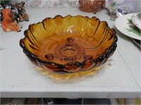 Large Amber Fruit Bowl, 10.5" D