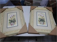 Pair of Floral Prints, 12.5" x 16.5"