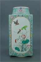 Chinese Turquoise Ground Porcelain Vase Jiaqing Mk