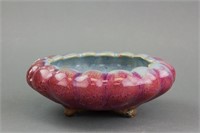 Chinese Junyao Flambe Porcelain Lobed Bowl