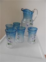 Hand-painted, hand-blown Lemonade Set