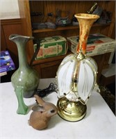 Table Lamp & Vases
