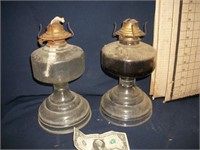 Pair of Glass Oil lamps