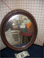 Oval mirror-plastic frame