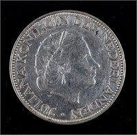 1960 Netherlands 2 1/2 Gulden silver (.720) Coin