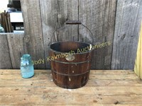 Antique Wood Bucket w/ bale