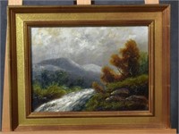 Oil on Canvas of Mountain Landscape