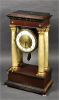 French Empire Clock With Marble Columns