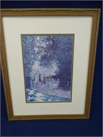 Monet Print.  Framed and Matted