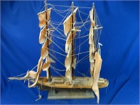 Vintage Model Wooden Tall Ship
