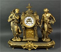 Ansonia Clock Co. Double Statue Clock