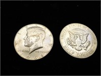 2 Silver Half Dollars 1968,1966