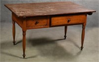 19th Century Pine & Poplar Kitchen Work Table