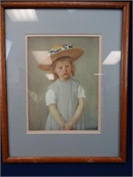 Child in a Straw Hat' 1886 Mary Cassatt Framed