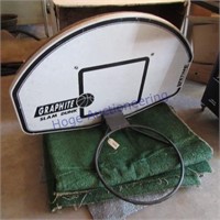 Basketball hoop & green rug