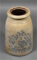 Stencil Decorated Stoneware Canning Jar