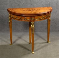French Style Demilune Card Table