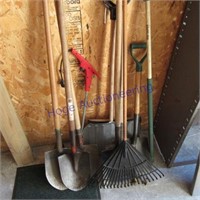 Yard hand tools shovels, rakes