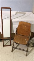 Folding Chair & Framed Glass