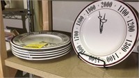 (6) Syracuse China Company Clock Plates, ONE MONEY