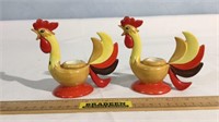 Pair of Rooster Candle Holders