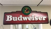 "Budweiser" Metal Sign, 60" Wide