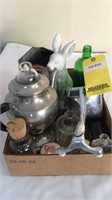 Group of Bottles, Coffee Pot, & Kitchen Items