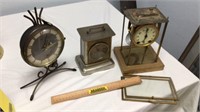 (3) Antique Metal Clocks