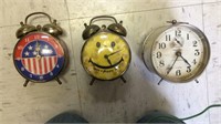 (3) Antique Alarm Clocks, ONE MONEY