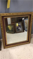 Carved Wood Framed Mirror, 32" Tall