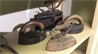(5) Antique Irons, ONE MONEY