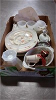 Prty dish, cups and bowls
