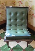 1960's solid board laminate chair with green