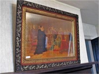 Antebellum era frame with lithograph of Queen