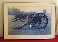 Framed photograph - "Three Civil War Canons"