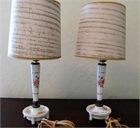 Pair of 1950's boudoir lamps, 16"