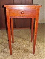 KY Cherry single drawer lamp table on sabre legs