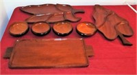 7 pc treean ware - mahogany rectangular platter