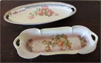 2 Prussian era unmatched celery dish with pierced