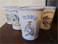 5 Louisville Stoneware julep cups, "My Old Ky