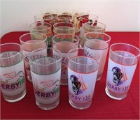 16 Kentucky Derby glasses - 3 1977, 3 1989, 2