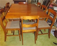 Hardrock Maple  Dining table and 8 chairs,