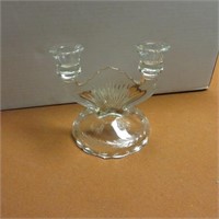ETCHED GLASS CANDLEHOLDER