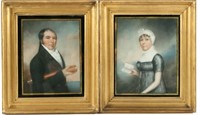 Pair of American Pastel Portraits