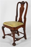 18th C. Queen Anne Walnut Balloon Seat Side Chair