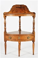 19th C. American Tiger Maple Corner Wash Stand